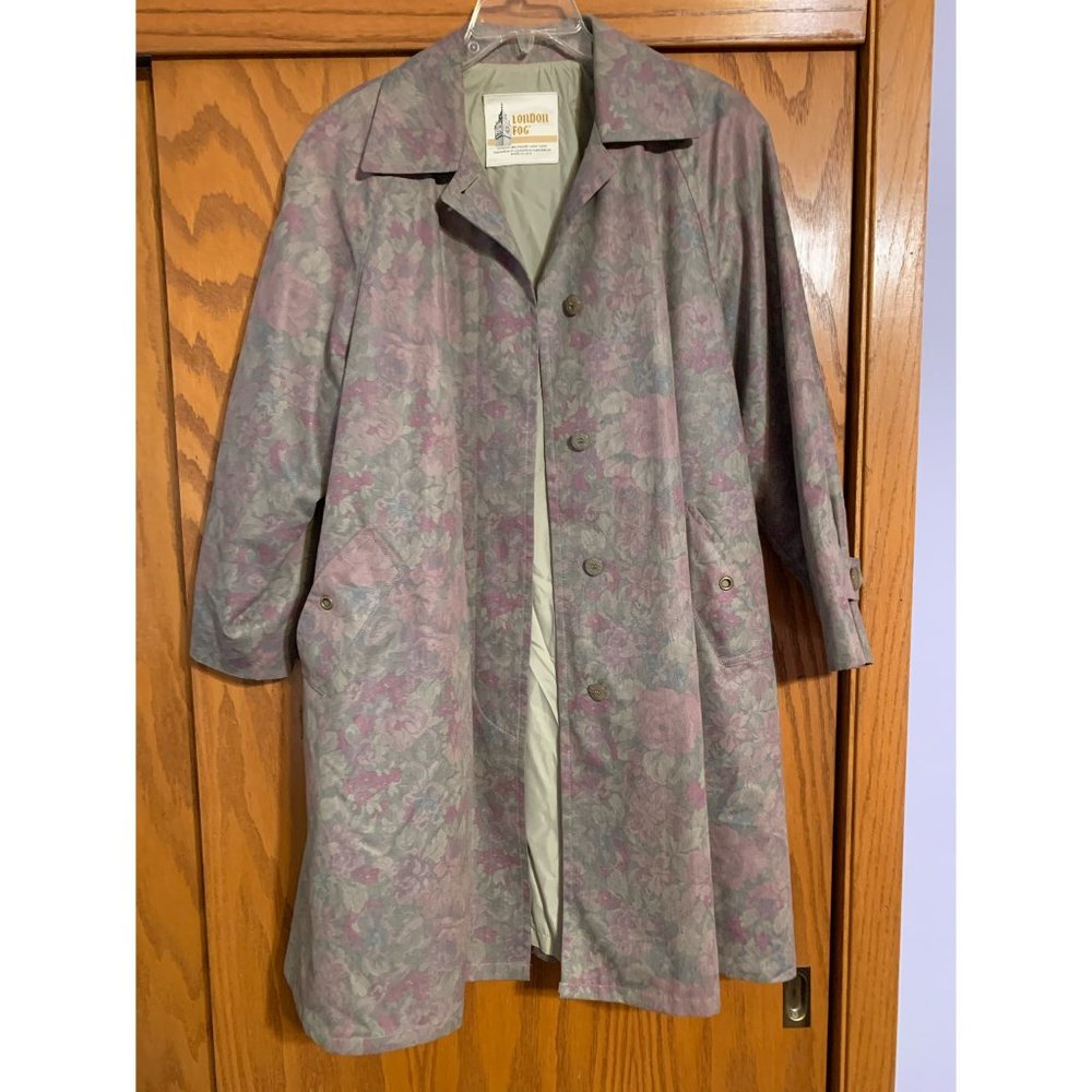 London Fog Floral Pattern Rain Coat
